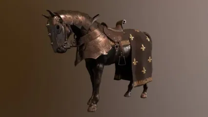 战马 锁链战马 黑马 宝马 骑士战马 中世纪坐骑3D模型