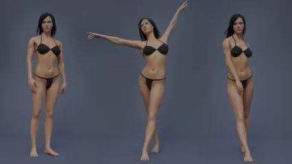 比基尼女 舞蹈女孩 西方女性角色模型 3d模型