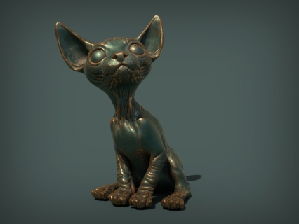 斯芬克斯猫 古猫雕像 神猫3D模型