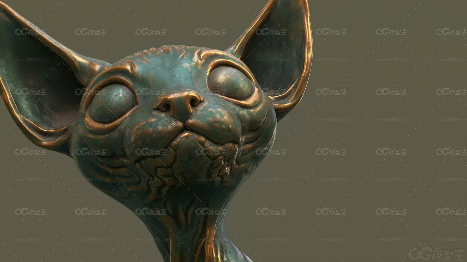 斯芬克斯猫 古猫雕像 神猫3D模型-2