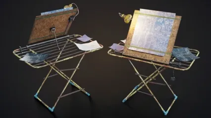 工作台 画板 研究表 计算记录表 3d模型