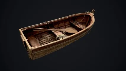 木船 木舟 小船 钓鱼船3D模型