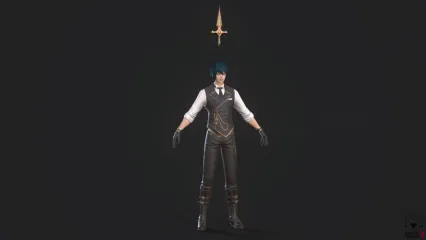 Overhit-Gray 皮革西装男 骑士 武士 战士次时代RPG游戏角色3D模型