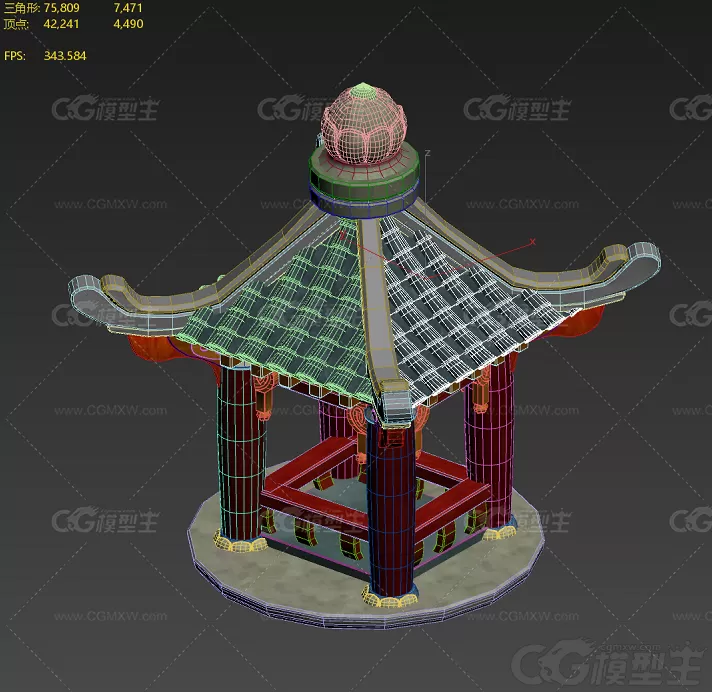 江南 亭子 古亭 凉亭 中国风古建筑3D模型-2