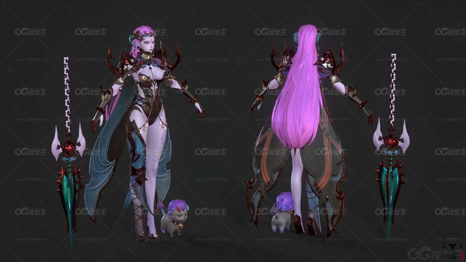 OverHit-Hades 驯兽师 兽妖 女妖 妖兽 魔人 魔教 女巫师3D模型-3