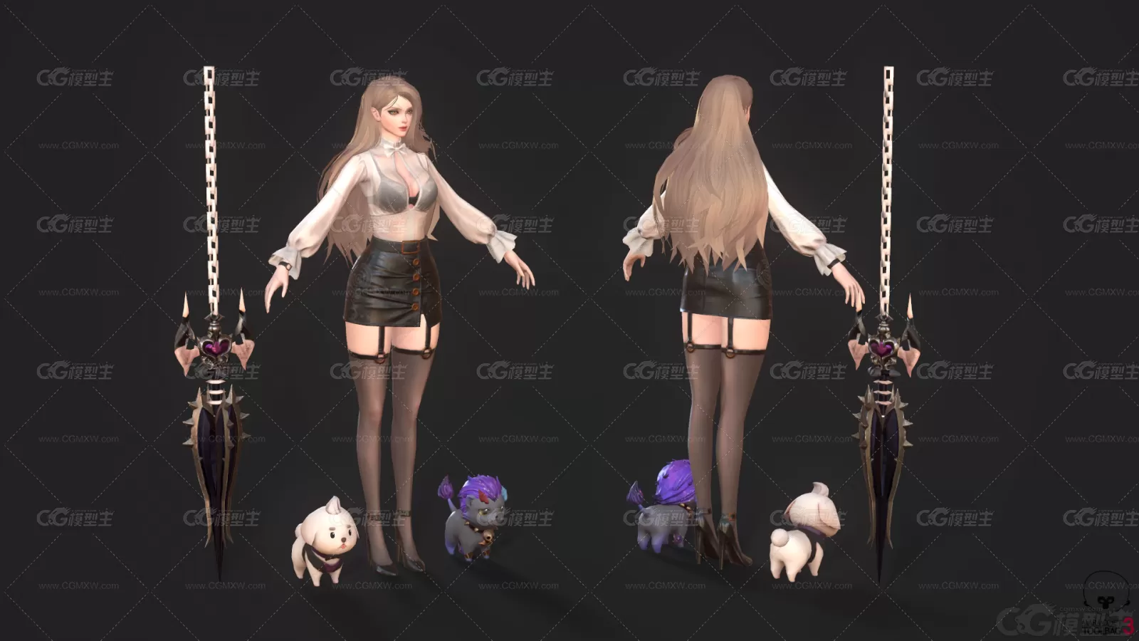 OverHit-Hades_Winter 现代驯兽师 美女战士 兽妖 女妖 妖兽 魔人 魔教 女巫师3D模型-1