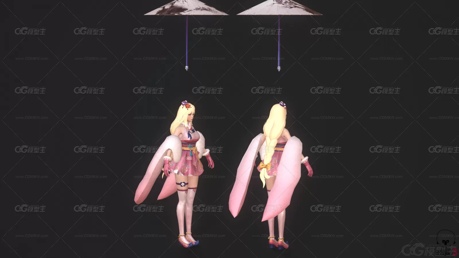 Overhit-Haru_Hanbok 可爱美少女装 美女战士 年轻女性3D模型-2