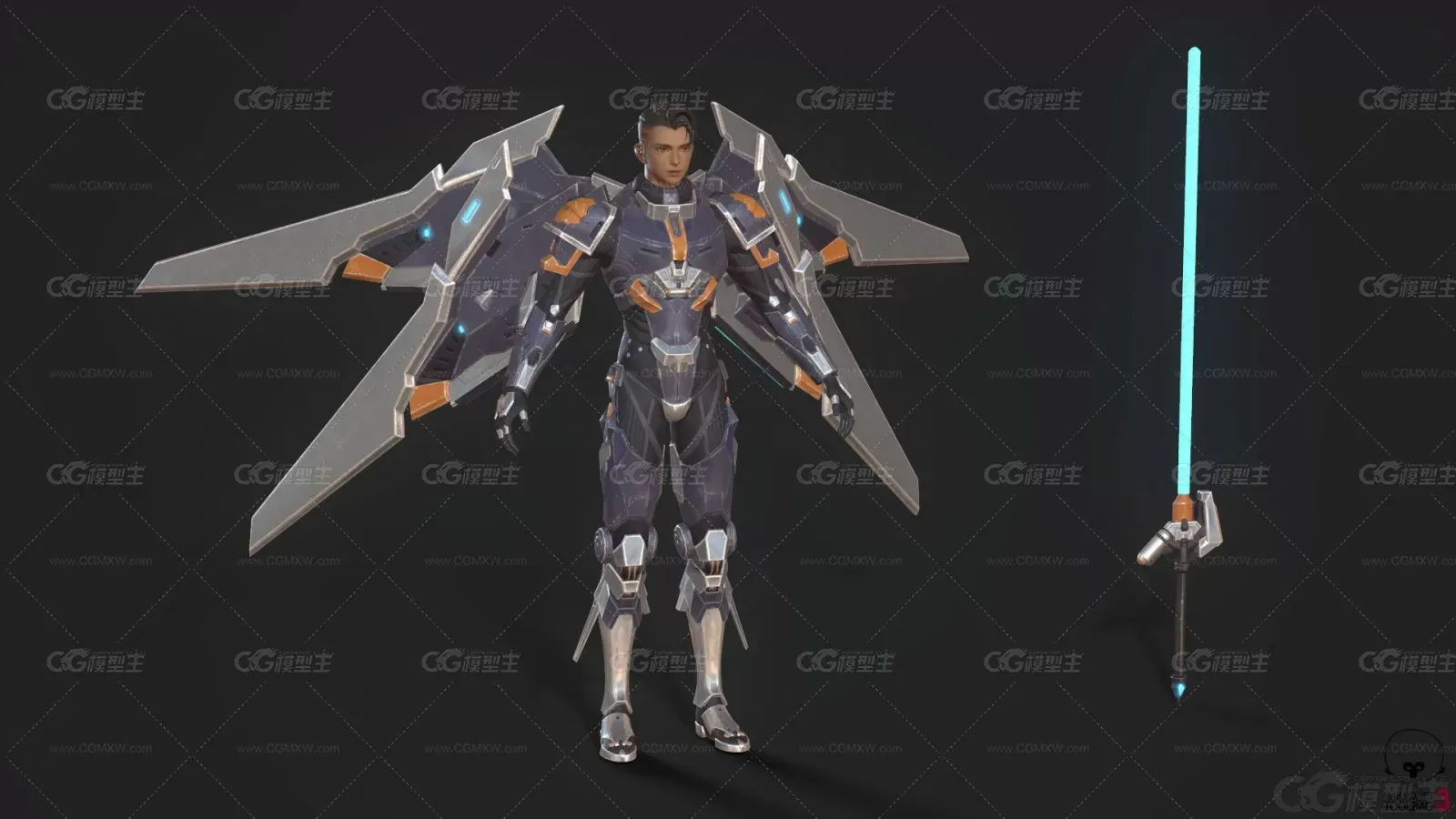 Overhit-JJ 机械飞行战士 飞行士兵 未来战士 科幻士兵3D模型-1
