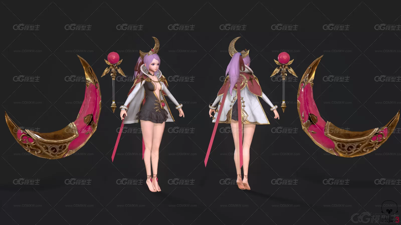 OverHit-Luna 坐月亮的美女 魔法美少女 美少女战士 魔法师 小萝莉3D模型