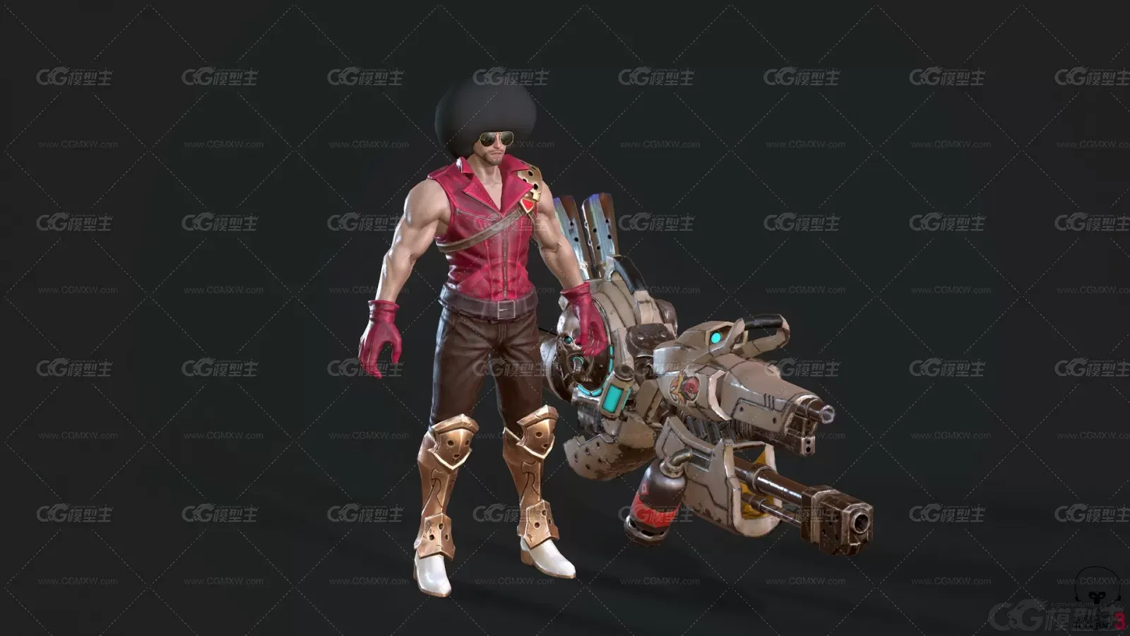 Overhit-Miach_Apolo 爆炸头枪手 未来战士 杀手刺客3D模型-1