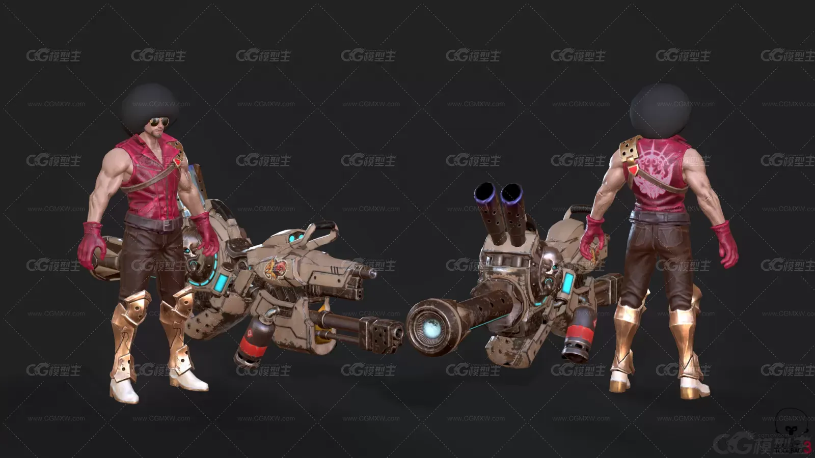 Overhit-Miach_Apolo 爆炸头枪手 未来战士 杀手刺客3D模型-2