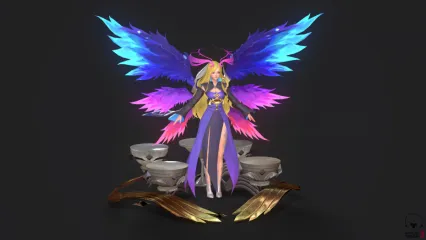 OverHit六羽魔女 魔法美少女天使翅膀魔法师圣女战士 女巫 女祭司 小魔女 魔仙 3D模型