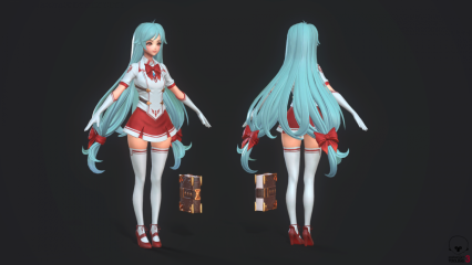 OverHit-Rin 女法师 美少女战士 魔法美少女 女武士3D模型