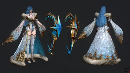 OverHit-WhiteSnow 美女琴师 美少女 歌姬 舞姬 乐师3D模型