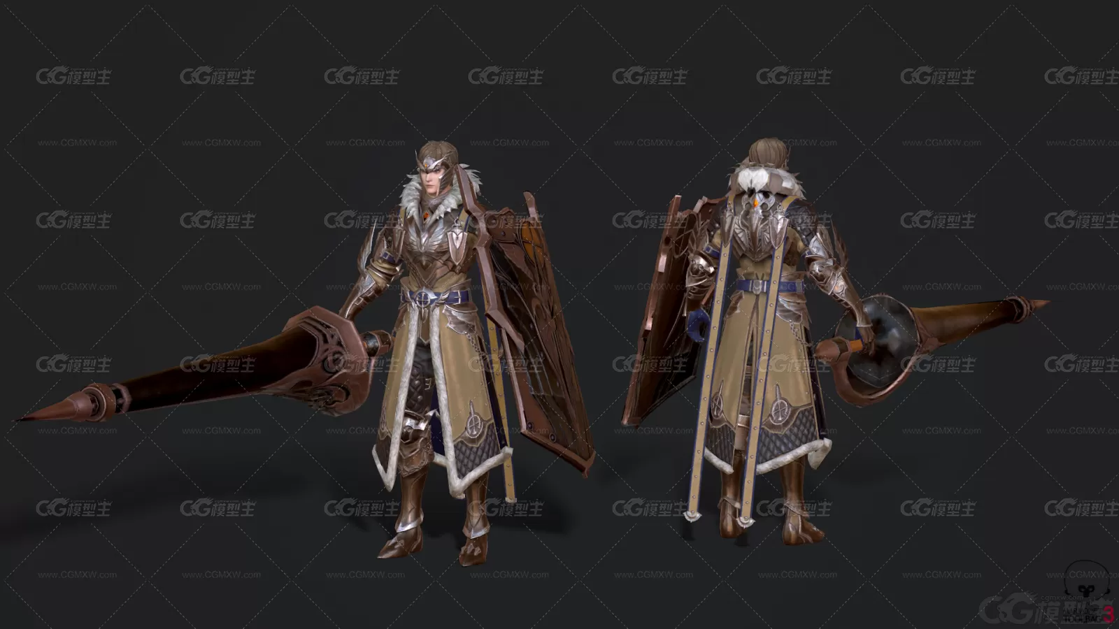 Overhit-Wiglaf 外国战士 勇士 武士 骑士 中世纪战士 圣战士士兵3d模型-3