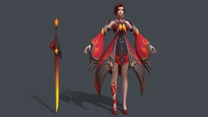 次时代绯红女郎 女神 女战士 女杀手 刺客 短刀美女 王者3D模型
