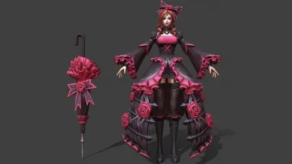 次时代哥特女郎 礼服女孩 女吸血鬼 女神 女战士 小萝莉哥特萝莉服 王者3D模型
