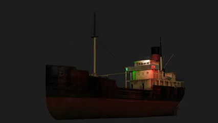 生锈货轮 货船 油轮 运输船 船舶 油船3d模型