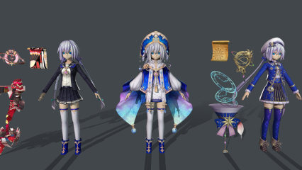 二次元美少女星空学士 小萝莉 小魔仙 美少女战士 美女魔法师3D模型