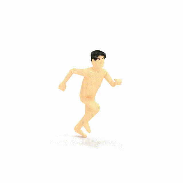 低模动画男人包 男性角色走跑跳拳击倒地摔倒带动作Lowpoly卡通3D模型