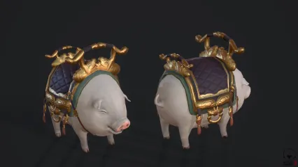 粉皮白皮小猪 萌宠 鎏金装备坐骑 小香猪小猪 福猪 坐骑 过年猪 金猪 宠物猪 荷兰猪