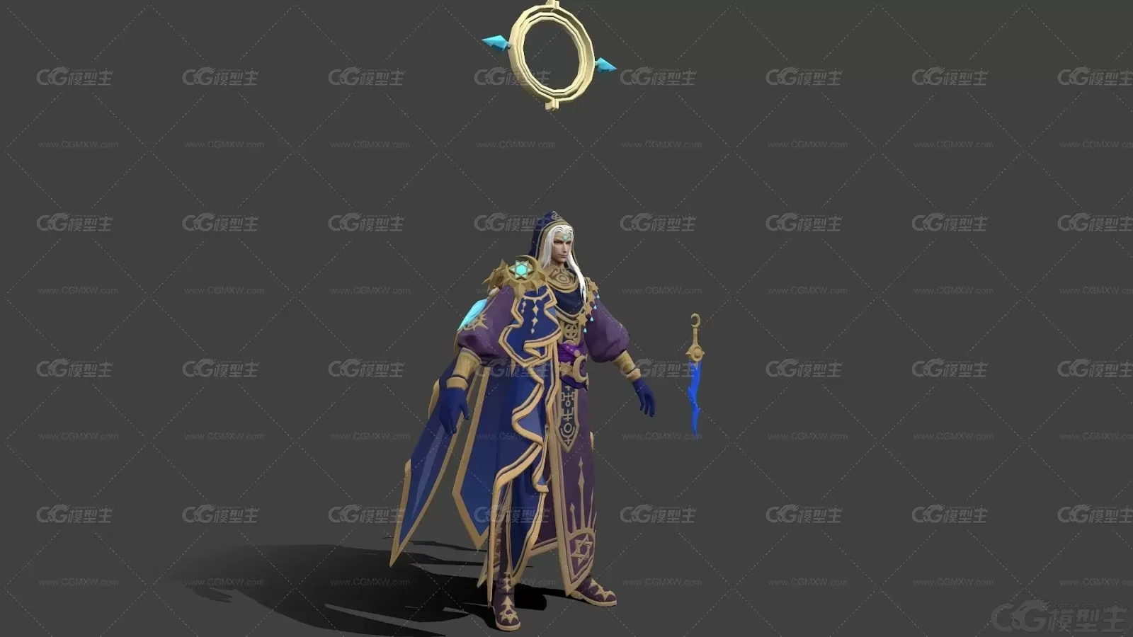 次时代占星师 占卜师 魔法师 魔导师 大祭司 治愈师 星象师 占星师 预言家王者3D模型-2