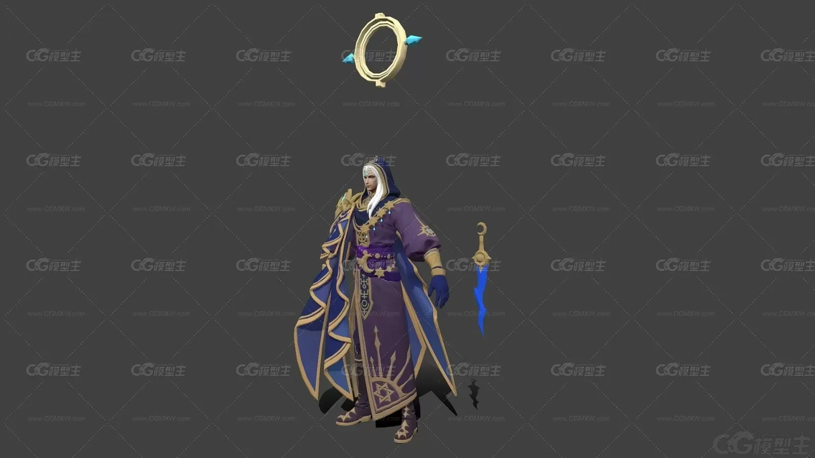 次时代占星师 占卜师 魔法师 魔导师 大祭司 治愈师 星象师 占星师 预言家王者3D模型-3