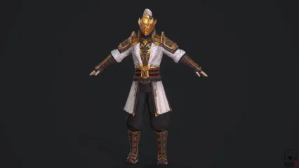 MJ 国风 古装 男 金甲战士 金面武士 蒙面刺客 杀手 金甲士兵3D模型