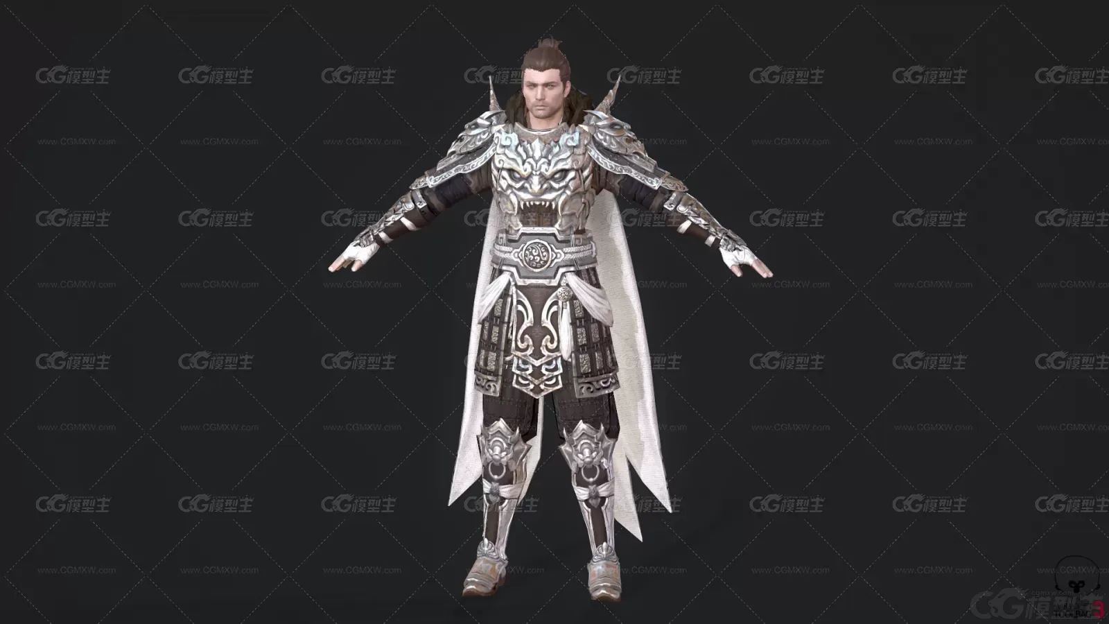 MJ 国风 古装 男 战士武士 骑士 将军 将士 侍卫 护卫队3D模型-1