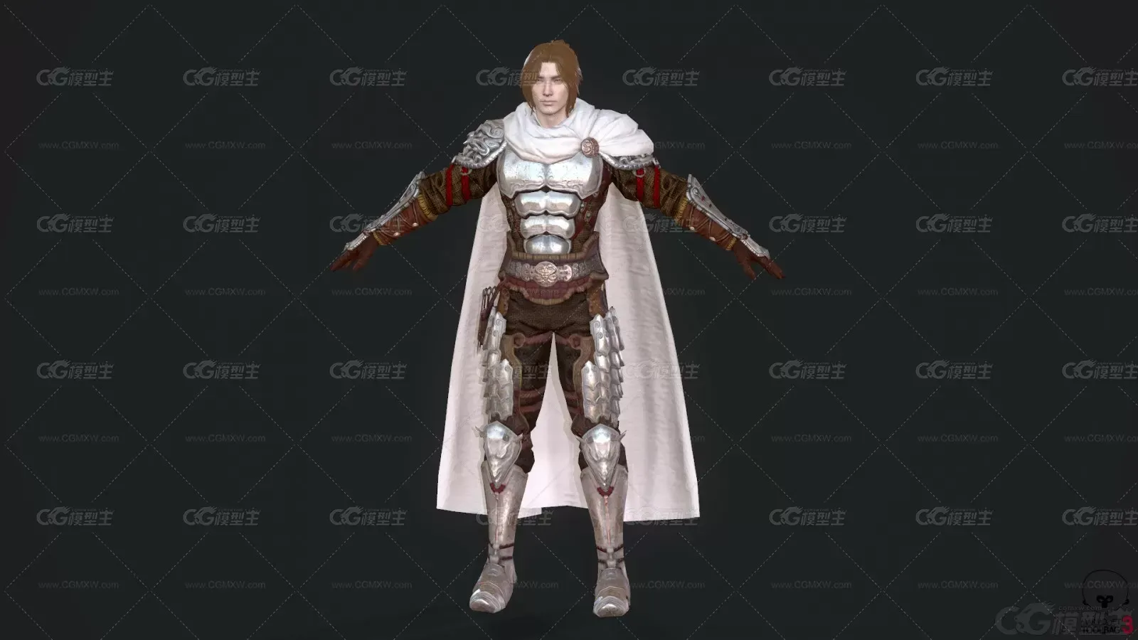 MJ 国风 古装 男 战士 中世纪骑士 武士 侍卫士兵3D模型-1