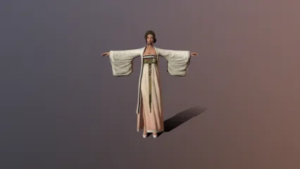 MJ npc 国风 古装 美女 贵妇人 老妇人 夫人 妇女3D模型