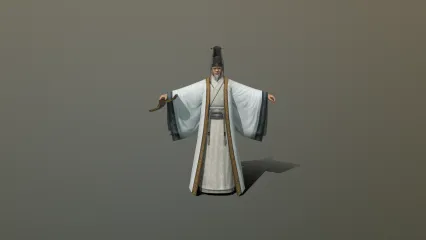 MJ 国风 npc 古装 老人 老学者 老师 教师 古代老者 老夫子 文官大臣 军师 宰相3D模型