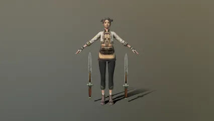 MJ 国风 npc 古装 女孩 剑客 刺客杀手 女战士 女武士3D模型