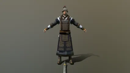 MJ 国风 npc 古装 男守卫 元朝士兵 护卫 古代战士 侍卫 近卫兵 将军 3D模型