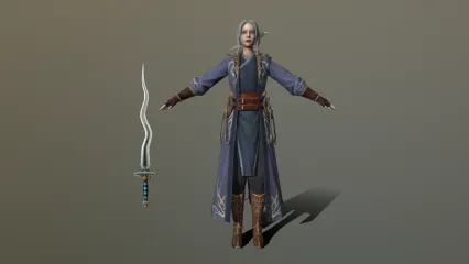 MJ 国风 npc  古装 老人 剑客 老妇人 老剑客 女侠 老前辈 武侠女剑客3D模型