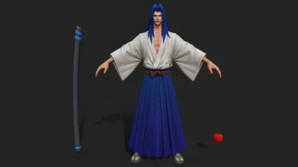 次时代日本武士 太郎 武士刀 太刀 日本浪人 忍者 3D模型