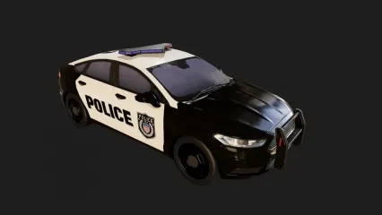 低模 Low Poly 西方警车 警用车辆 交通警车 警用巡逻车3D模型