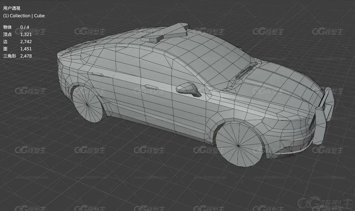 低模 Low Poly 西方警车 警用车辆 交通警车 警用巡逻车3D模型-5