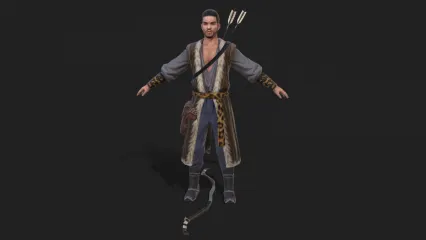 MJ 国风 古装 男 战士 弓箭手 将士 古代士兵 防御兵 弓手3D模型