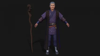 MJ 国风 古装 男 战士 古代人物 老人 老者 老长老 老法师 巫师 武士祭司3D模型