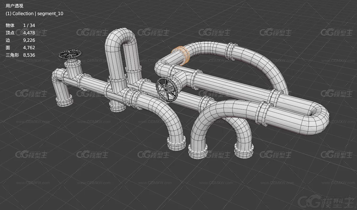 水管 管道 燃气管 煤气罐 输气管3D模型-7