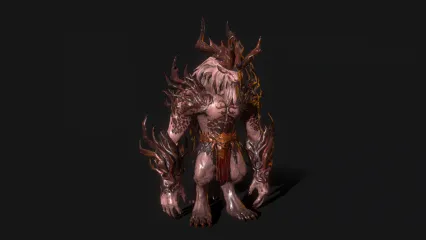 国风 怪物 鹿头 BOOS 鹿角大王 妖兽战士 妖王 兽王 魔兽战士 兽人3D模型