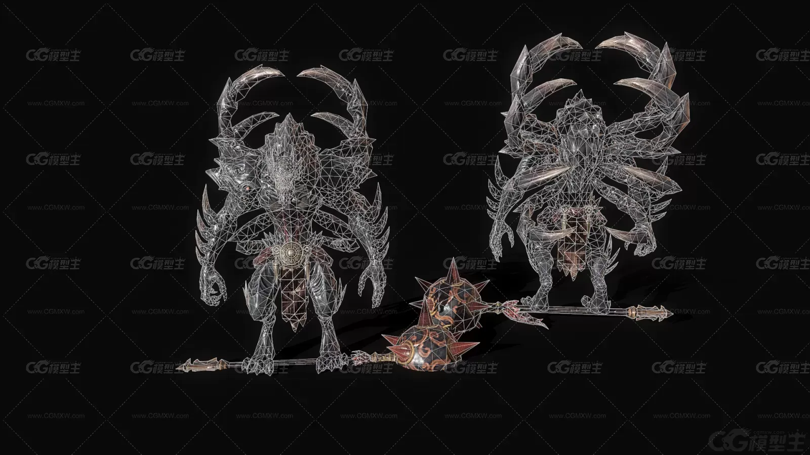 怪物 恶魔 BOOS 次时代妖兽 魔王 吸血鬼 妖怪 妖王 魔兽3D模型-3