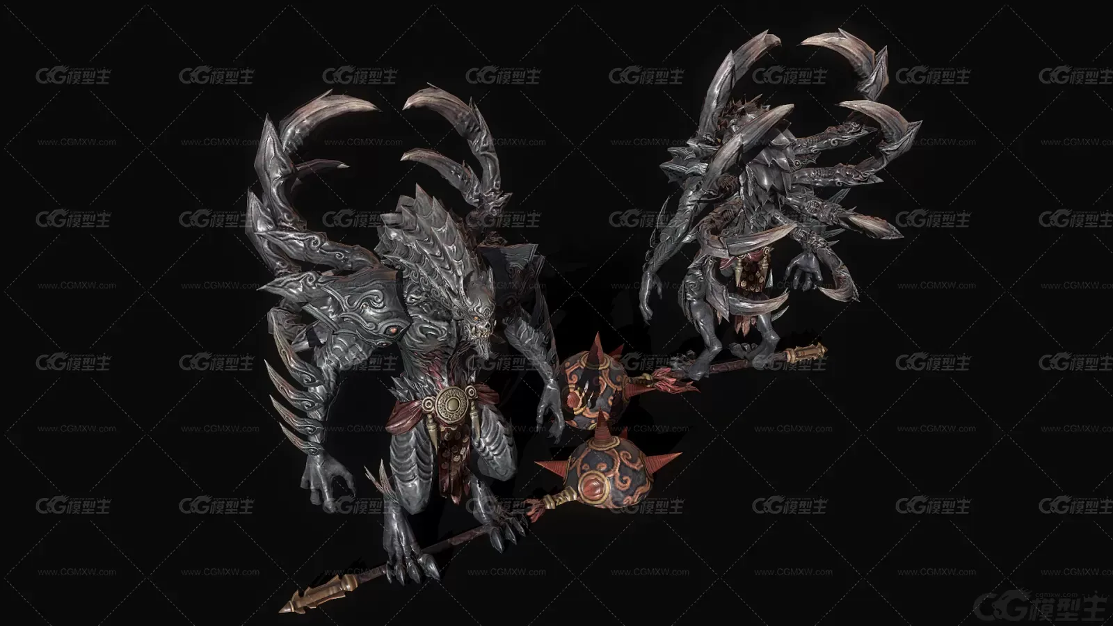 怪物 恶魔 BOOS 次时代妖兽 魔王 吸血鬼 妖怪 妖王 魔兽3D模型-4