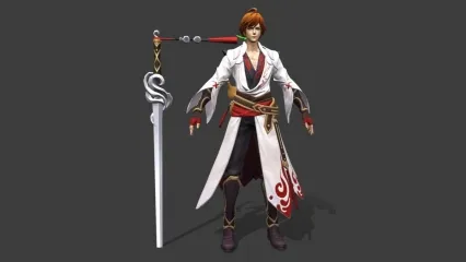 次时代剑仙 剑侠 侠客 李白 大侠 醉侠 白衣剑士王者3D模型