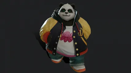 PBR 熊猫大侠 手绘 功夫熊猫  panda 游戏素材