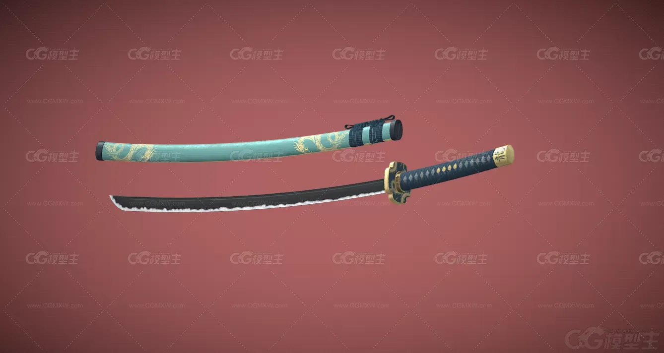 龙武士刀 剑鞘 武士刀 东洋刀 日本刀 小太刀 冷兵器 古代武器 龙纹武士刀 忍者刀 ...-1