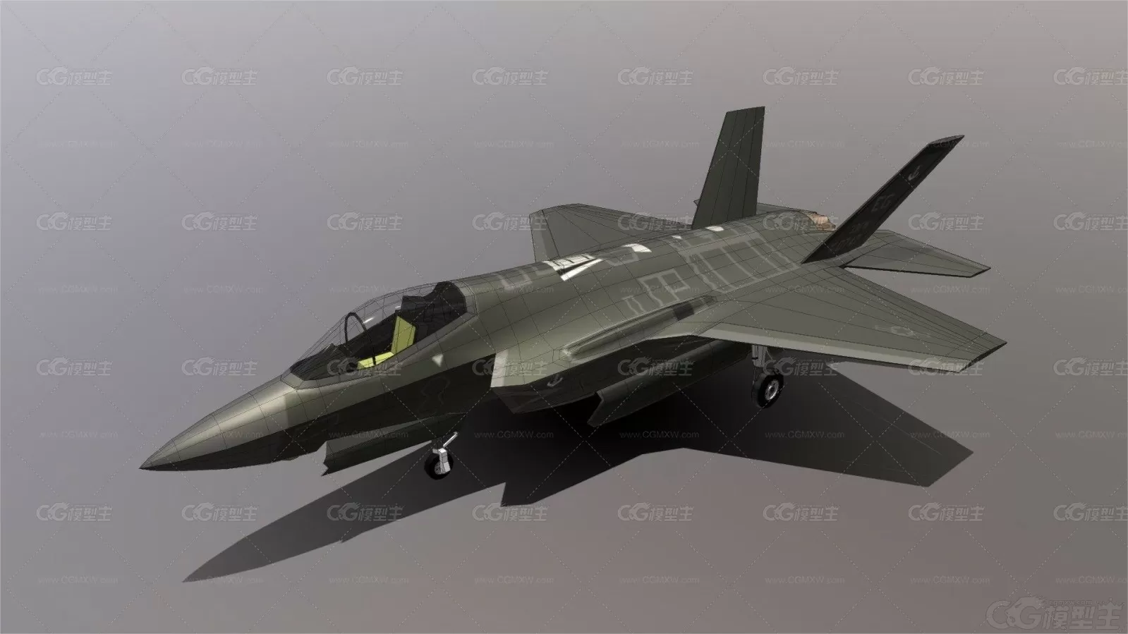 美国F-35A型隐身战斗机 F35A 美国空军 闪电2军用战斗飞机 歼击机3D模型-1