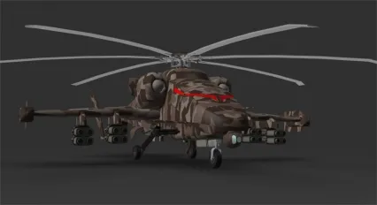 直升机 武装直升机 攻击直升机 军用飞机3D模型