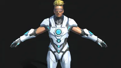 科幻 赛博朋克男武士 次世代 写实 足球 运动员 未来战士 科幻战士3D模型